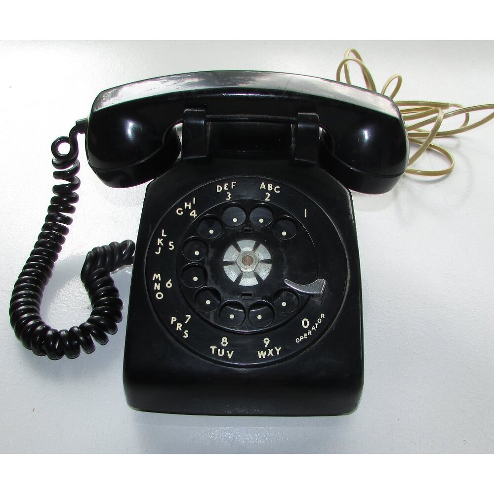 Vintage Black Rotary Dial Telephone - Northern Electric